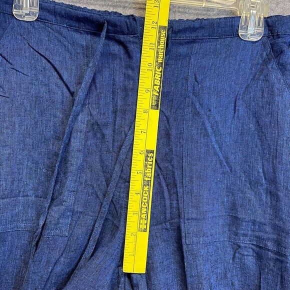 COCONUT BAY 2 Piece Outfit Set Women's Medium Blue Linen Blend Shirt and Pants - Picture 13 of 16